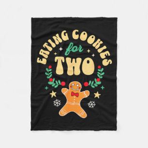 Eating Christmas Cookies For Two - Pregnancy Revea Fleece Blanket