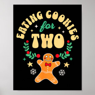 Eating Christmas Cookies For Two - Pregnancy Revea Poster