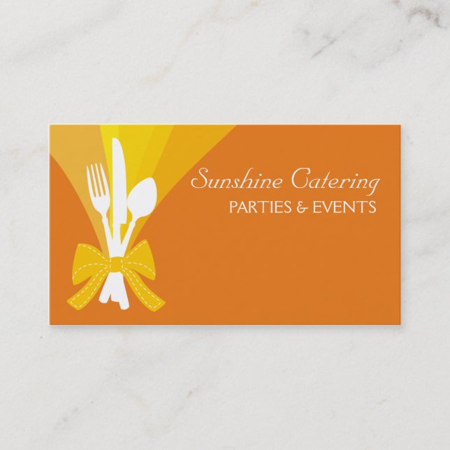 eating dining utensils chef catering business card (Front)