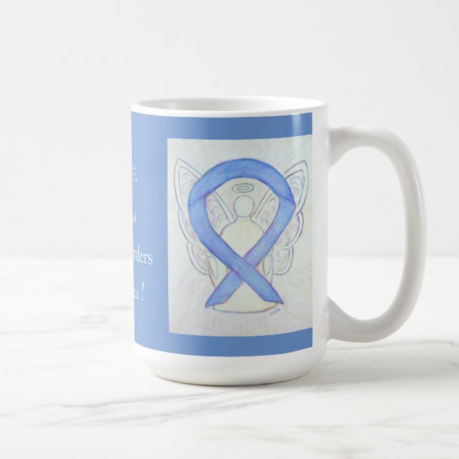 Eating Disorders Awareness Ribbon Angel Custom Mug (Right)