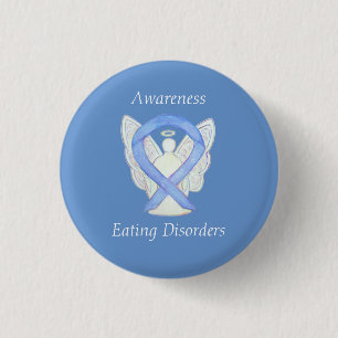 Eating Disorders Awareness Ribbon Angel Custom Pin