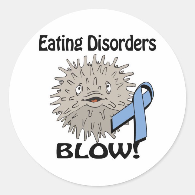 Eating Disorders Blow Awareness Design Classic Round Sticker (Front)