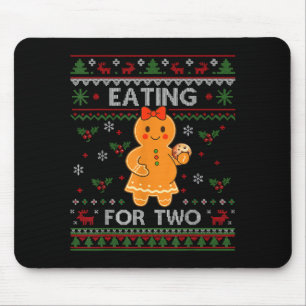 Eating For Two Pregnancy Announcement Ugly Sweater Mouse Pad