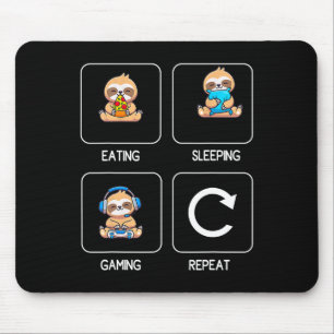 Eating Gaming Sleeping Playing Video Game Gamer Sl Mouse Pad