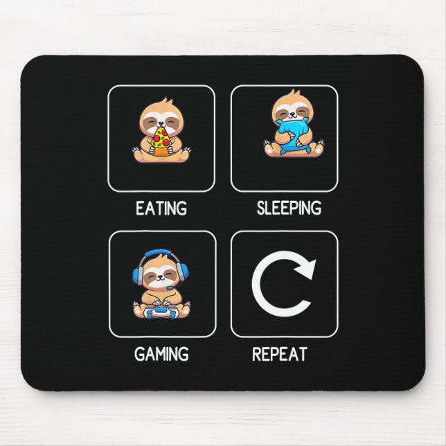 Eating Gaming Sleeping Playing Video Game Gamer Sl Mouse Pad (Front)