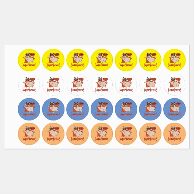 Eating is my superpower red cloak pug comic style  (Sheet)