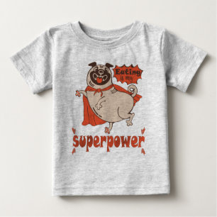 Eating is my superpower red cloak pug comic style baby T-Shirt