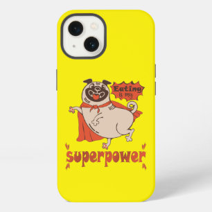 Eating is my superpower red cloak pug comic style iPhone 13 case