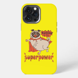 Eating is my superpower red cloak pug comic style iPhone 13 pro max case