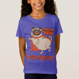 Eating is my superpower red cloak pug comic style  T-Shirt