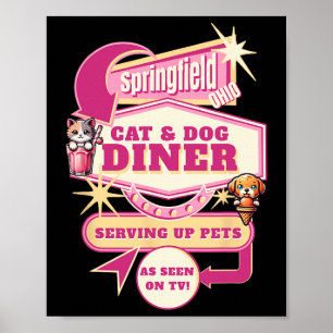 Eating Pets Springfield Ohio Funny Cats Dogs Trump Poster