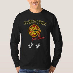 Eating Pizza For Three Pregnant Mum Of Twins Littl T-Shirt