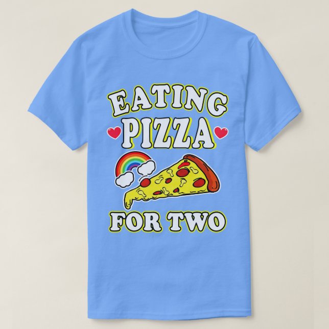 Eating Pizza For Two  T-Shirt (Design Front)