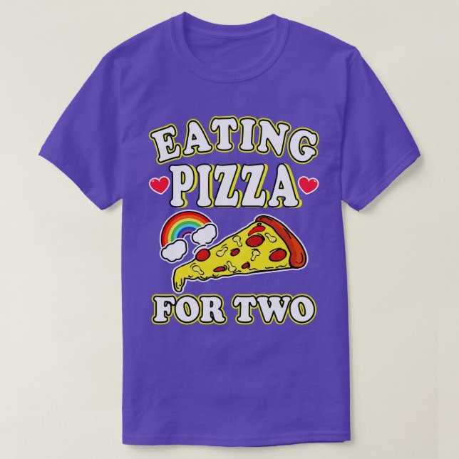 Eating Pizza For Two  T-Shirt (Design Front)