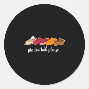 Eating Pumpkin Pie For Two Thanksgivingy Announcem Classic Round Sticker