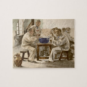 Eating Soup at the Barracks, from 'L'Estampe Moder Jigsaw Puzzle