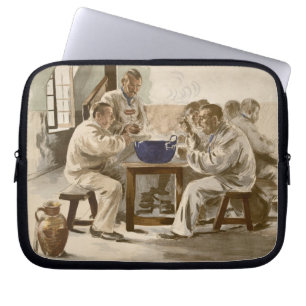 Eating Soup at the Barracks, from 'L'Estampe Moder Laptop Sleeve