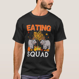 Eating Squad Thanksgiving Two Fall Hippos With Pum T-Shirt