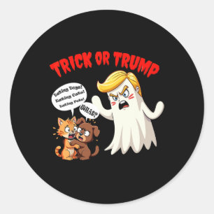 Eating The Dogs Trick Or Trump Funny Trump 2024  Classic Round Sticker