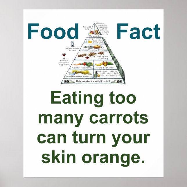 Eating Too Many Carrots  - Food Fact Poster (Front)