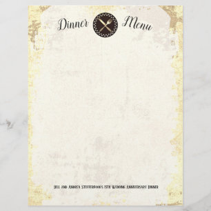 Eating utensils vintage catering menu letterhead