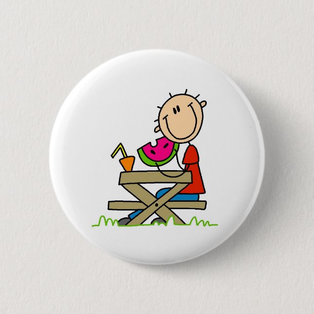 Eating Watermelon 6 Cm Round Badge (Front)