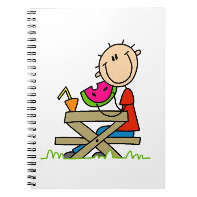 Eating Watermelon Spiral Notebook (Front)