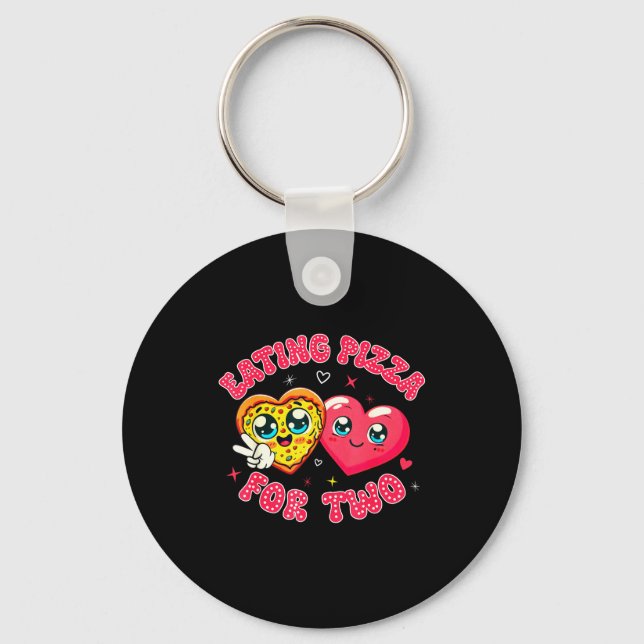 Eating Zza For Two Pregnancy Valentines Day New Mo Key Ring (Front)