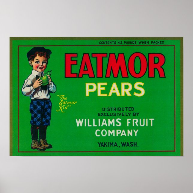 Eatmor Pear Crate LabelYakima, WA Poster (Front)