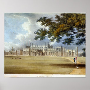 Eaton Hall, Entrance Front, from Ackermann's 'Repo Poster