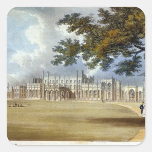 Eaton Hall, Entrance Front, from Ackermann's 'Repo Square Sticker