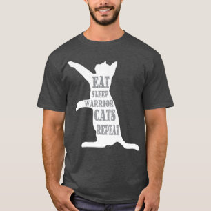 EatSleepWarrior CatsRepeat Funny Cat Lover T-Shirt