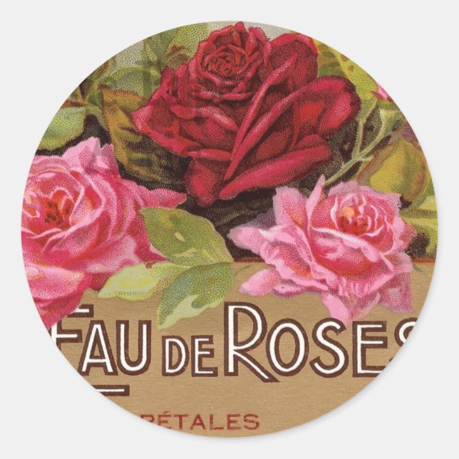 Eau De Roses French Scent Classic Round Sticker (Front)