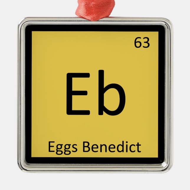 Eb - Eggs Benedict Chemistry Periodic Table Symbol Metal Tree Decoration (Front)