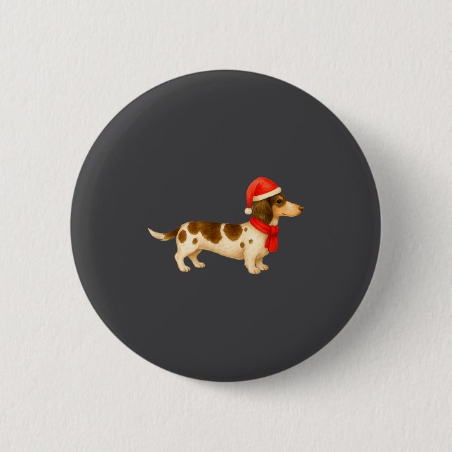 Ebald Christmas Dachshund E Funny Doxie Dog Mom  6 Cm Round Badge (Front)