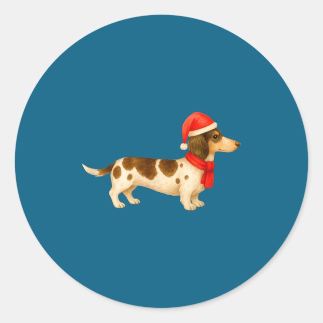 Ebald Christmas Dachshund E Funny Doxie Dog Mom  Classic Round Sticker (Front)