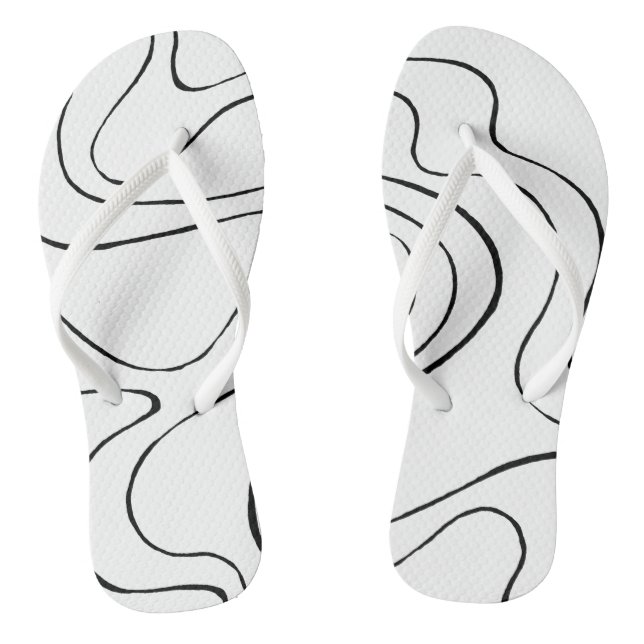 Ebb and Flow 2 - Black and White Jandals (Footbed)
