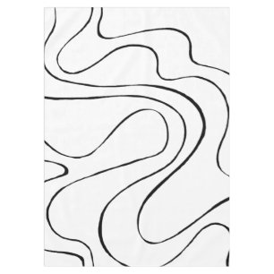 Ebb and Flow 2 - Black and White Tablecloth