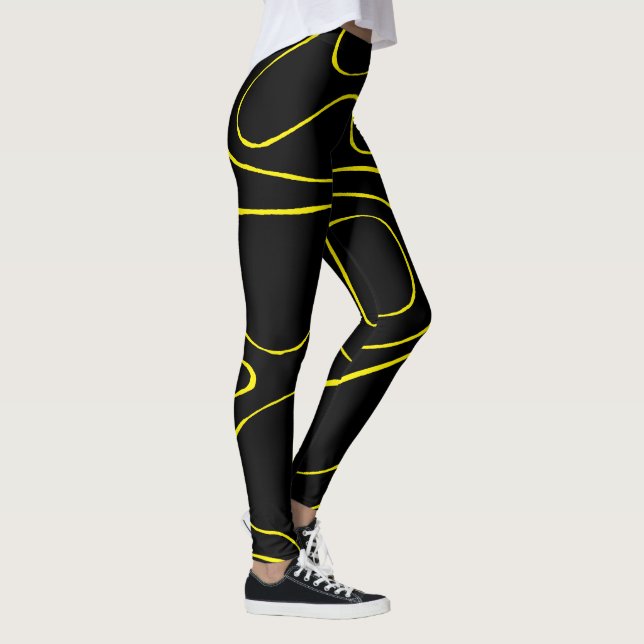 Ebb and Flow 2 in Black and Yellow Leggings (Right)