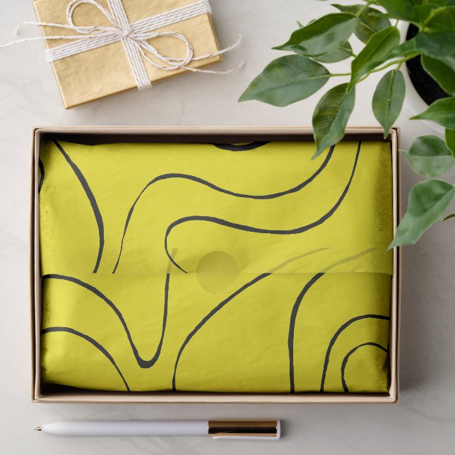 Ebb and Flow 2 in Black and Yellow Tissue Paper (Gift)