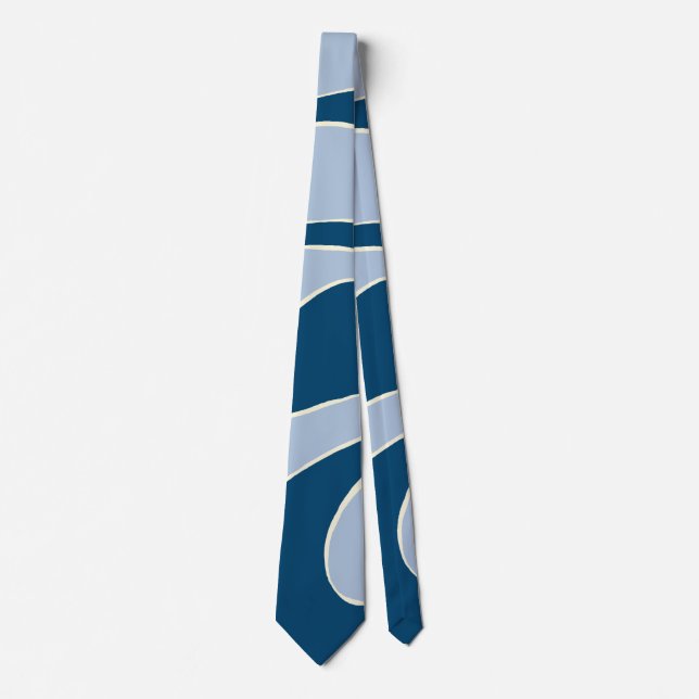 Ebb and Flow 2 in Dark Blue, Light Blue and Cream  Tie (Front)