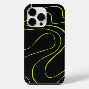 Ebb and Flow 2 in Lime Green and Black iPhone 14 Pro Max Case