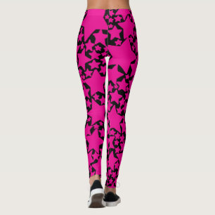 Ebb and Flow 2 in Magenta and Black Leggings