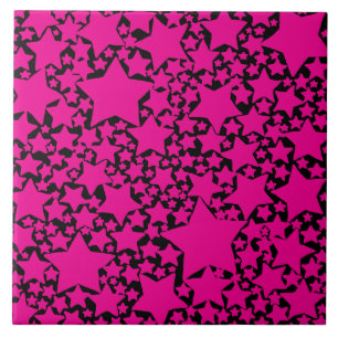 Ebb and Flow 2 in Magenta and Black Tile
