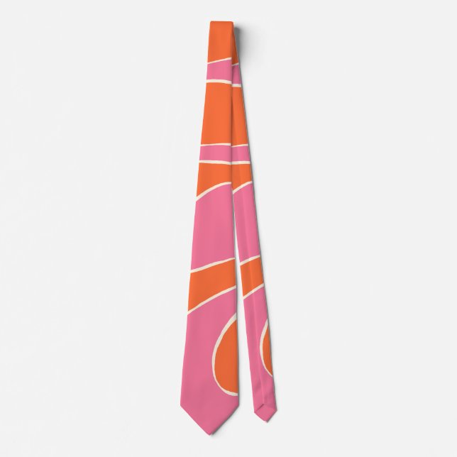 Ebb and Flow 2 in Pink, Orange and Cream Tie (Front)