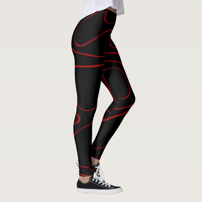 Ebb and Flow 2 in Red and Black Leggings (Right)