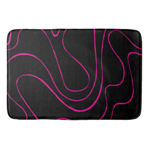 Ebb and Flow 2 - Magenta and Black Bath Mat