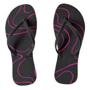 Ebb and Flow 2 - Magenta and Black  Jandals