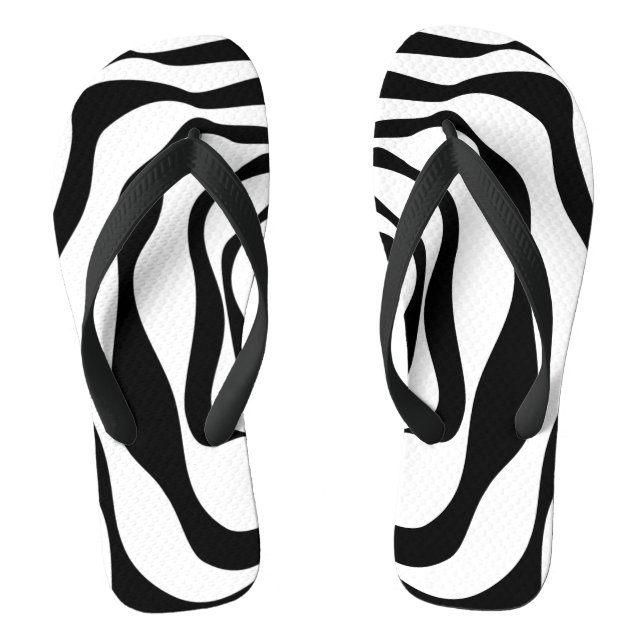 Ebb and Flow 4 - Black and White Jandals (Footbed)