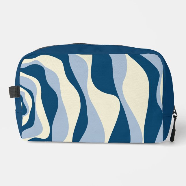 Ebb and Flow 4 - Dark Blue, Light Blue and Cream Dopp Kit (Front)